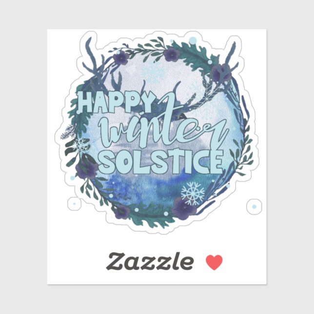 Sticker Joyeux solstice d'hiver - Célébrez la saison (Feuille)