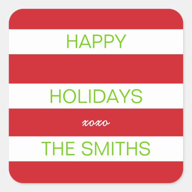 Sticker Joyeux Vacances (Rouge et Blanc) (Devant)