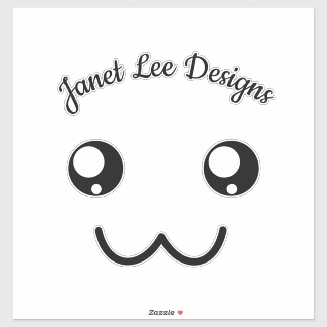 Sticker Joyeux visage noir avec nom (Feuille)