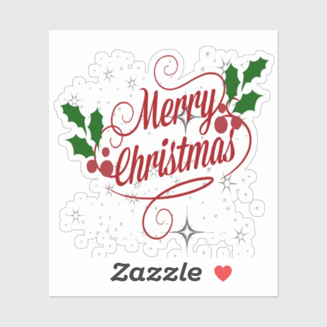 Sticker Joyeux voeux de Noël dans des couleurs festives (Feuille)