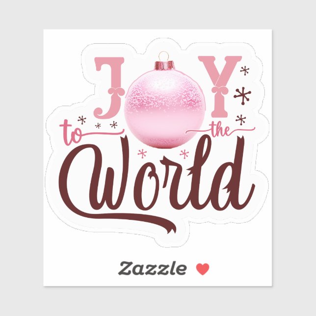 Sticker Joyful Pink Ornament pour les fêtes (Feuille)