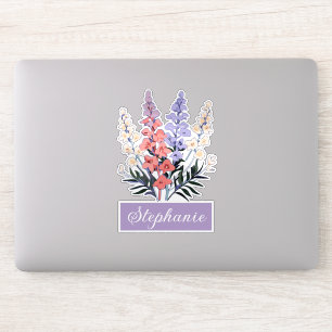 Sticker Juillet Fleur de naissance Nom personnalisé