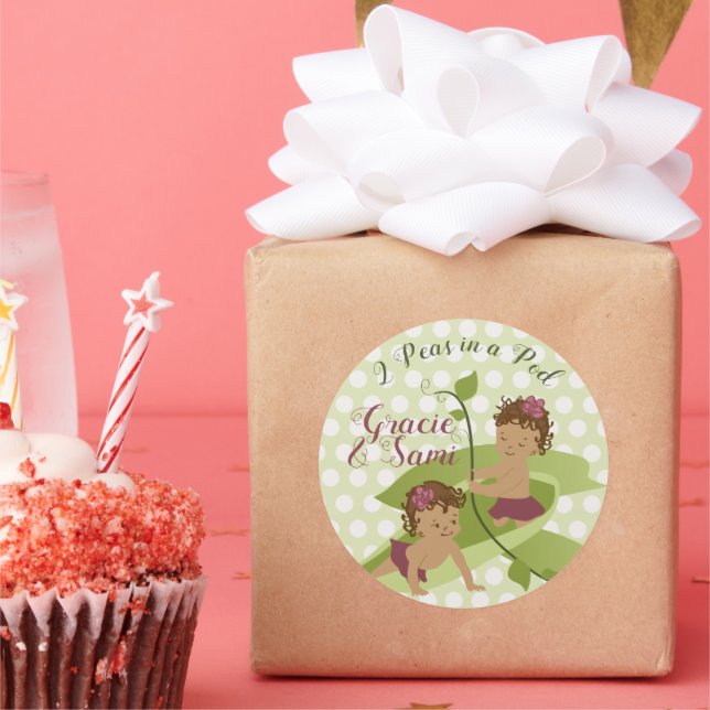 Sticker Jumeaux Baby shower ou 1er Anniversaire (Fête)