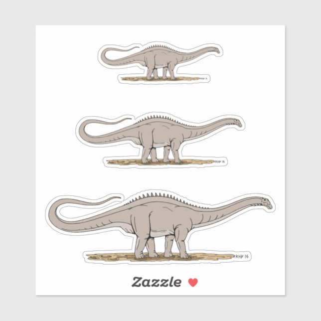 Sticker Jurassique Dinosaure Apatosaurus (Feuille)