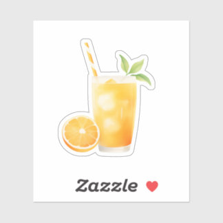 Sticker Jus d'orange aquarelle