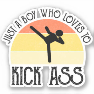 Sticker Juste Un Garçon Qui Aime Donner Des Coups