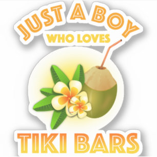 Sticker Juste Un Garçon Qui Aime Les Bars Tiki