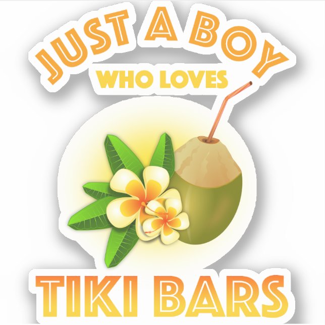Sticker Juste Un Garçon Qui Aime Les Bars Tiki (Devant)