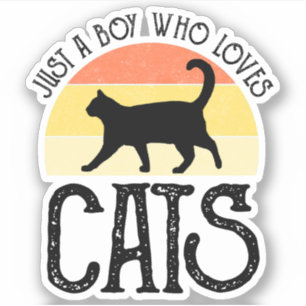 Sticker Juste un garçon qui aime les chats