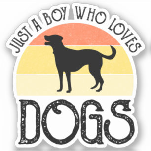 Sticker Juste Un Garçon Qui Aime Les Chiens