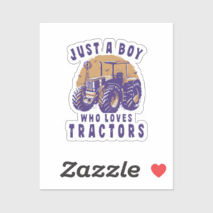 Sticker Juste un garçon qui aime les tracteurs et les cami