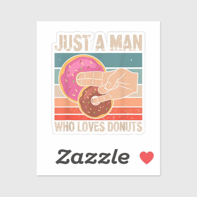 Sticker Juste Un Homme Qui Aime Les Donuts 2 Dans Le Pinky (Feuille)