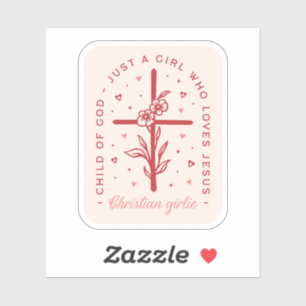 Sticker Juste une fille qui aime Jésus Christian girlie