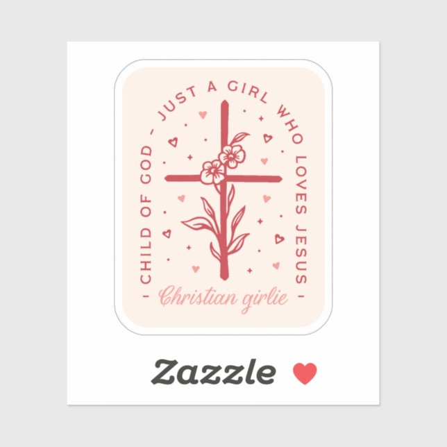 Sticker Juste une fille qui aime Jésus Christian girlie (Feuille)