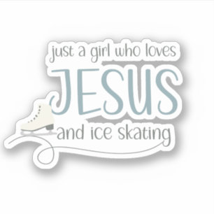 Sticker Juste une fille qui aime Jésus & Patinage sur glac