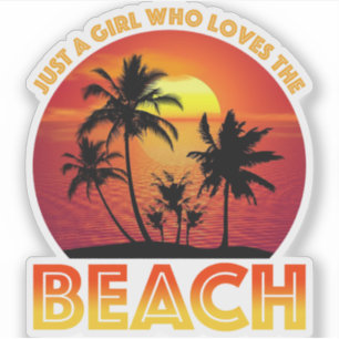 Sticker Juste Une Fille Qui Aime La Plage