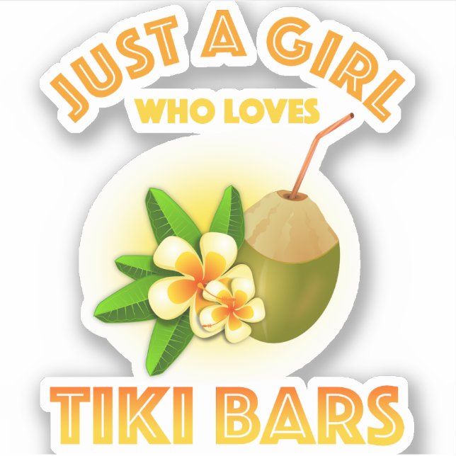 Sticker Juste Une Fille Qui Aime Les Bars Tiki (Devant)