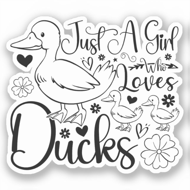 Sticker Juste Une Fille Qui Aime Les Canards Mignons Propr (Recto)