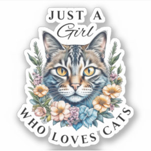 Sticker Juste une fille qui aime les chats
