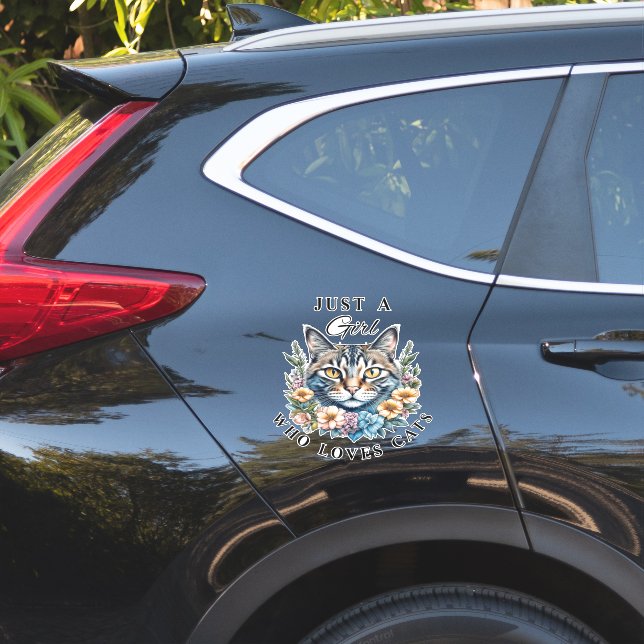 Sticker Juste une fille qui aime les chats (Coté voiture)