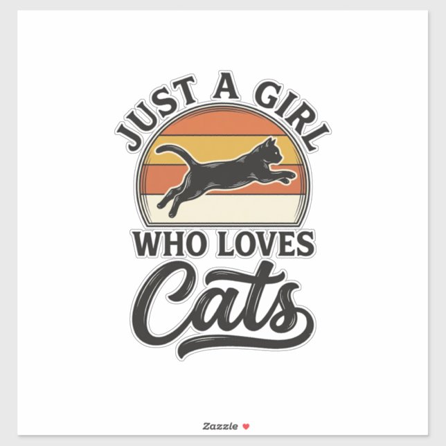 Sticker Juste une fille qui aime les chats Design de chat  (Feuille)