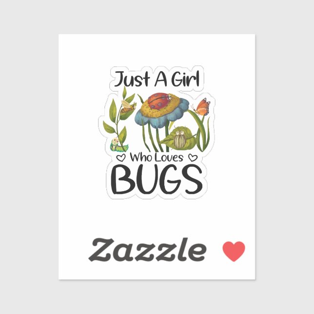 Sticker Juste une fille qui aime les insectes (Feuille)