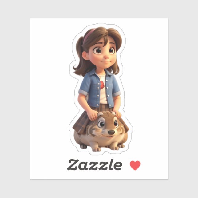 Sticker Juste une fille qui aime les marmottes (Feuille)