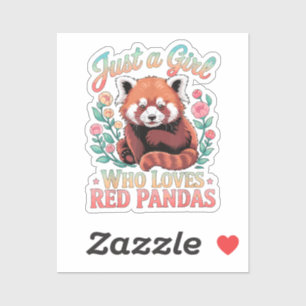 Sticker Juste Une Fille Qui Aime Les Pandas Rouges