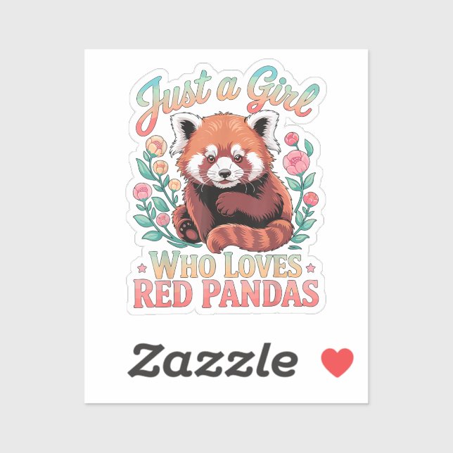Sticker Juste Une Fille Qui Aime Les Pandas Rouges (Feuille)
