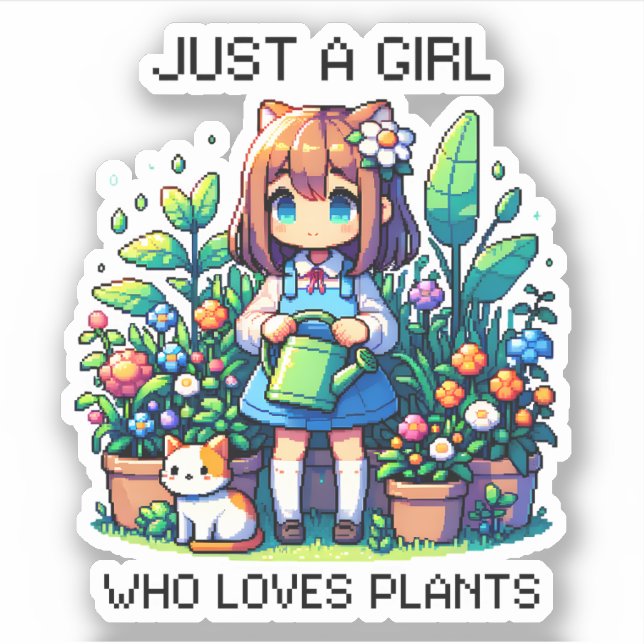 Sticker Juste une fille qui aime les Plantes (Devant)