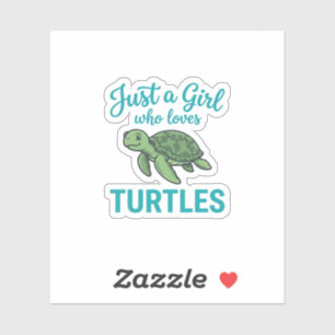 Sticker Juste une fille qui aime les tortues gravure vinta