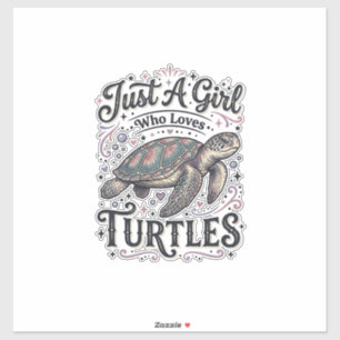 Sticker Juste une fille qui aime les tortues modèle de t-s
