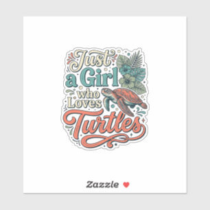 Sticker Juste une fille qui aime les tortues modèle de t-s