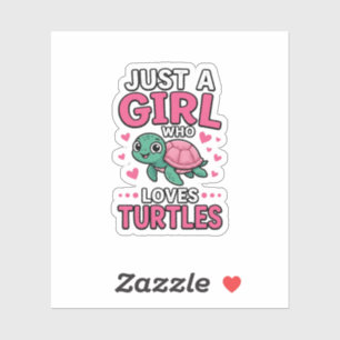 Sticker Juste une fille qui aime les tortues Vecteur de to