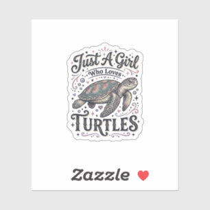 Sticker Juste une fille qui aime les tortues Vintage conce