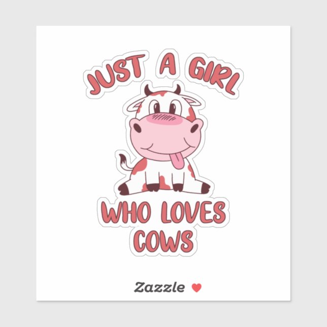 Sticker Juste Une Fille Qui Aime Les Vaches (Feuille)