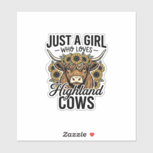 Sticker Juste une fille qui aime les vaches des Highlands