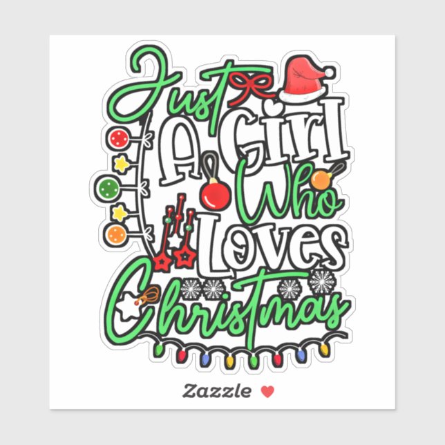 Sticker Juste une fille qui aime Noël-64714 (Feuille)