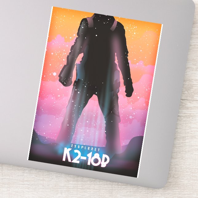 Sticker K2-18b exoplanète art spatial (Détail)