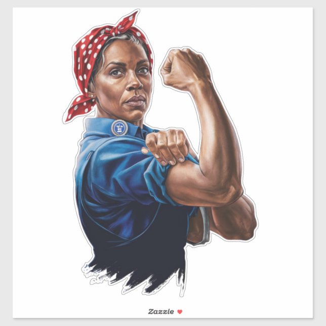 Sticker Kamala Harris 2024 Rosie la riveteuse Chat sans en (Feuille)