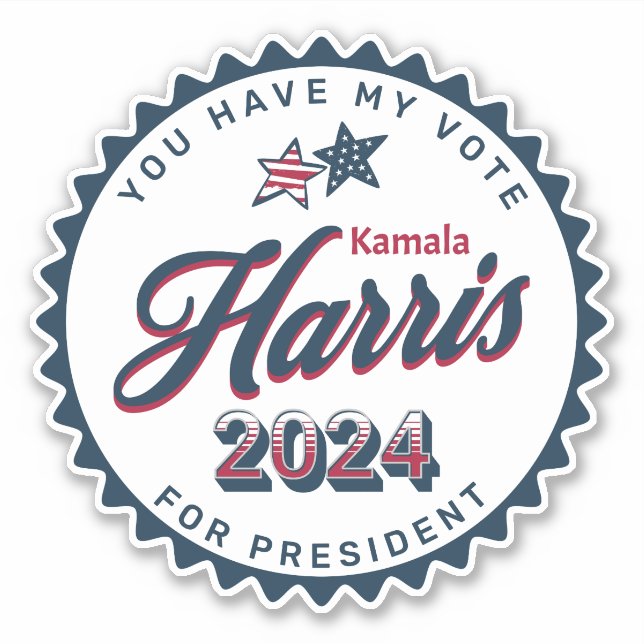 Sticker Kamala Harris 2024 | Vous avez mon vote (Devant)