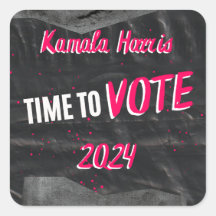 Sticker Kamala Harris. Couleur noire. Carré