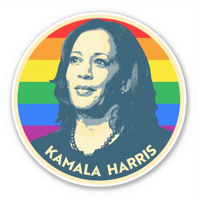 STICKER KAMALA HARRIS PRIDE BADGE (Devant)