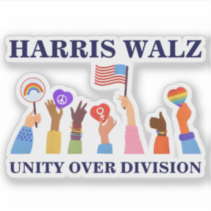 Sticker Kamala Harris Tim Walz Unité de division