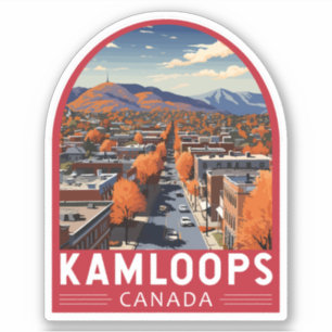 Sticker Kamloops Canada Travel Art Vintage