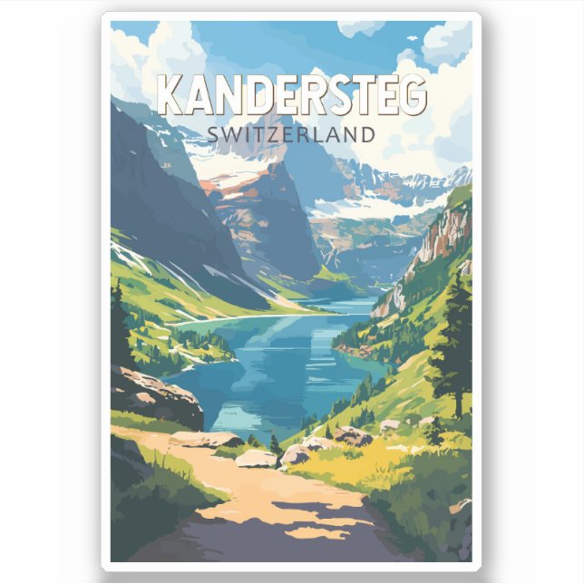 Sticker Kandersteg Suisse Travel Art Vintage (Devant)