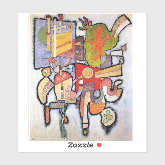 Sticker Kandinsky - Complex Simple, oeuvre d'art abstrait, (Feuille)