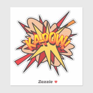 Sticker KAPOW Amusant Art Pop Livre de Bande Dessinée Rétr