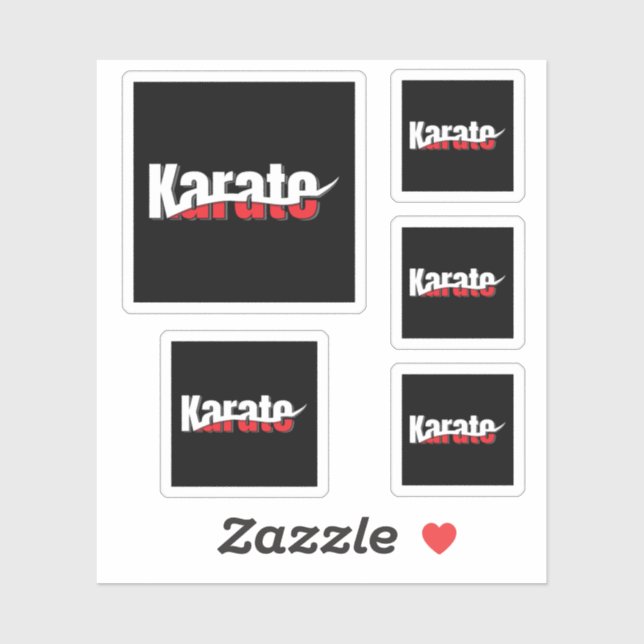 Sticker Karate Arts Martiaux Swish Abstrait (Feuille)