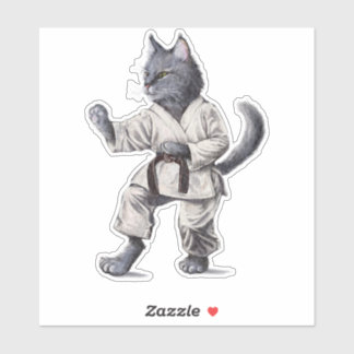 Sticker Karate Cat